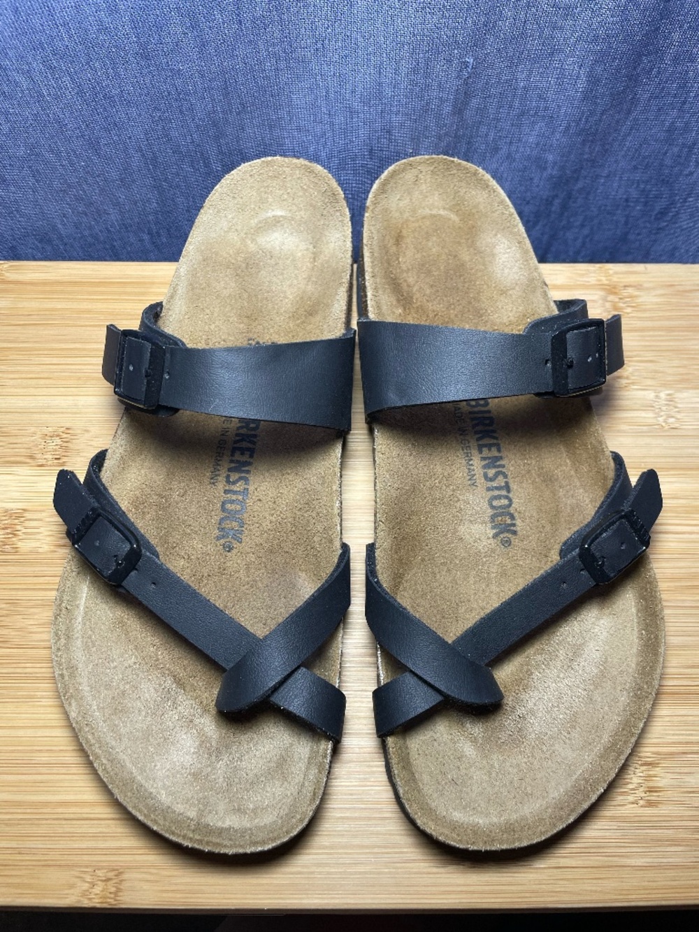 Birkenstock Mayari Sandals Shoes Slides Slip On Black Women's Sz 10 EU 41 EUC!